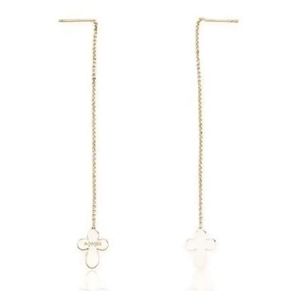 Boucles d oreilles femme amen croce rose gold_1101. Entrez dans l'Univers de DIAYTAR COTE D'IVOIRE - Où le Choix Rencontre l'Authenticité. Explorez nos rayons virtuels et trouvez des produits qui incarnent la richesse de notre culture.