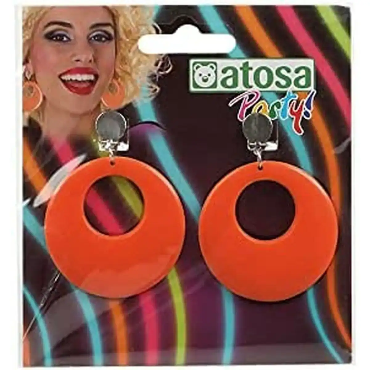 Boucles d oreilles neon orange cercles_4555. Entrez dans l'Univers de DIAYTAR COTE D'IVOIRE - Où Chaque Produit a son Éclat Unique. Explorez notre gamme variée et choisissez des articles qui illuminent votre quotidien.