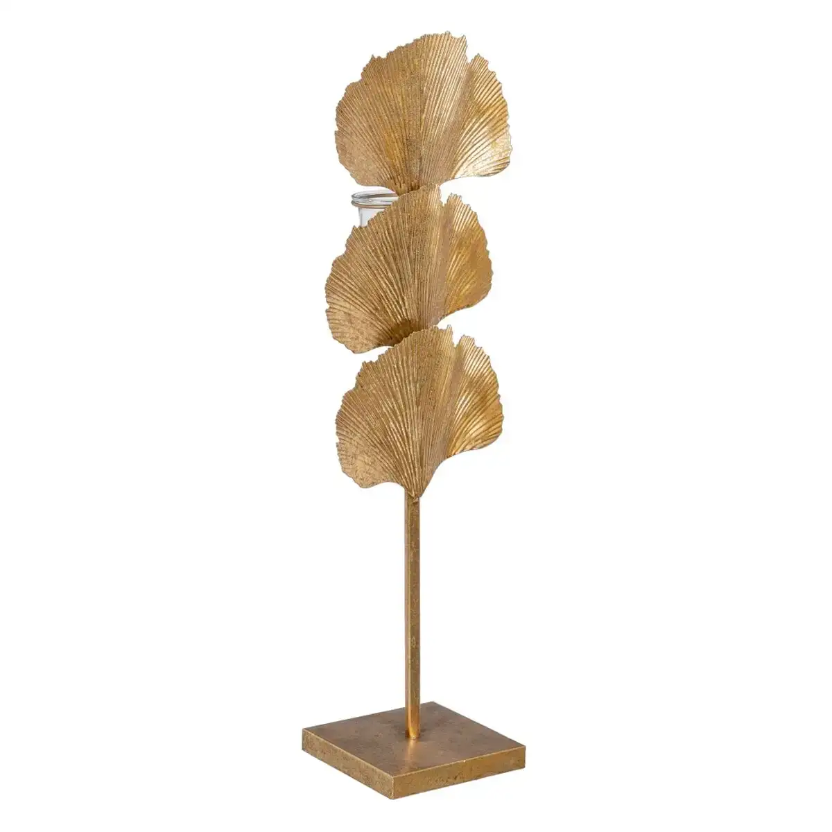 Bougeoir 19 x 14 x 63 cm verre dore metal_1949. DIAYTAR COTE D'IVOIRE - Votre Destination Shopping Incontournable. Parcourez nos rayons virtuels et trouvez des articles qui répondent à tous vos besoins, du quotidien à l'exceptionnel.