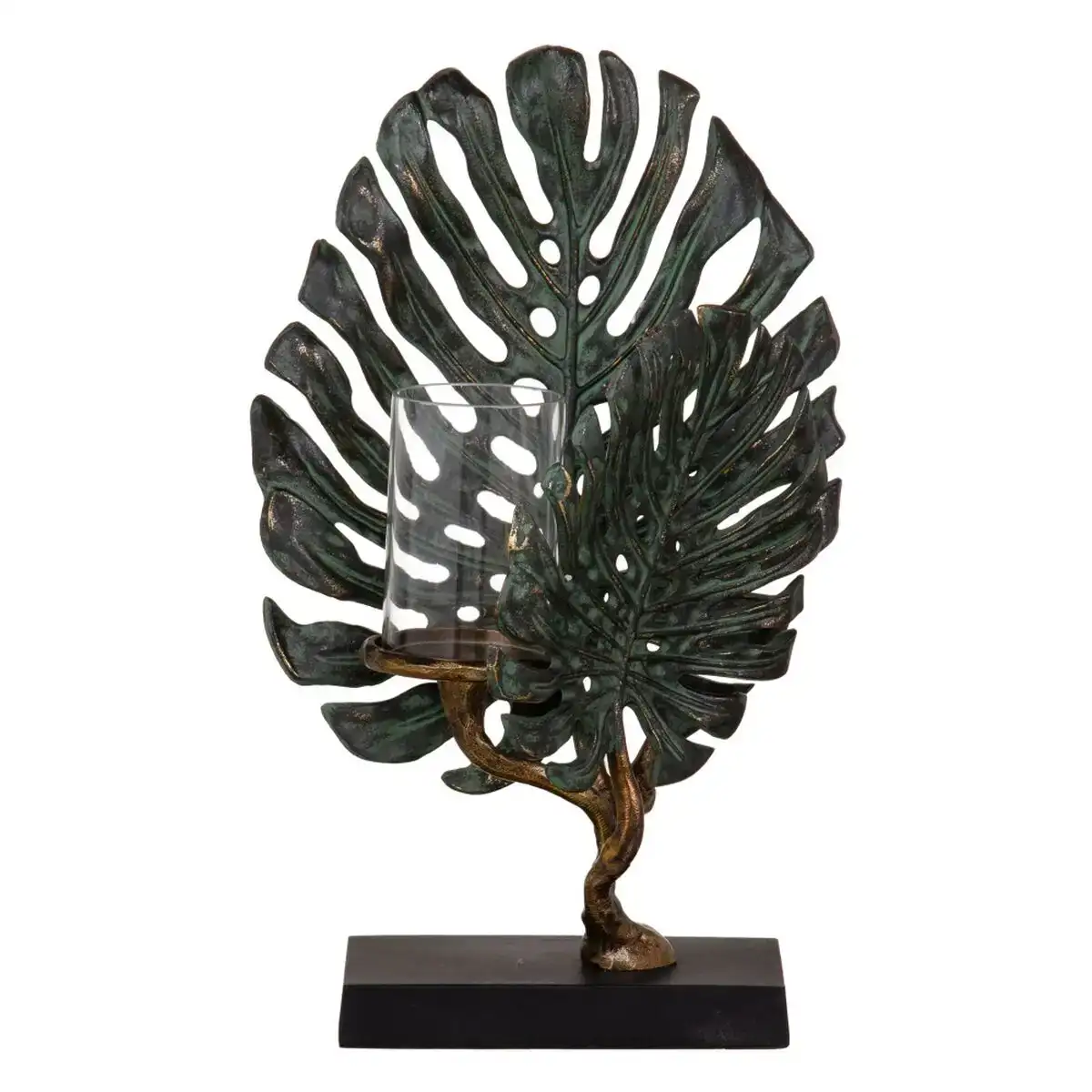 Bougeoir 28 x 10 x 45 cm verre metal cuivre vert_6042. Bienvenue sur DIAYTAR COTE D'IVOIRE - Où le Shopping est une Affaire Personnelle. Découvrez notre sélection et choisissez des produits qui reflètent votre unicité et votre individualité.