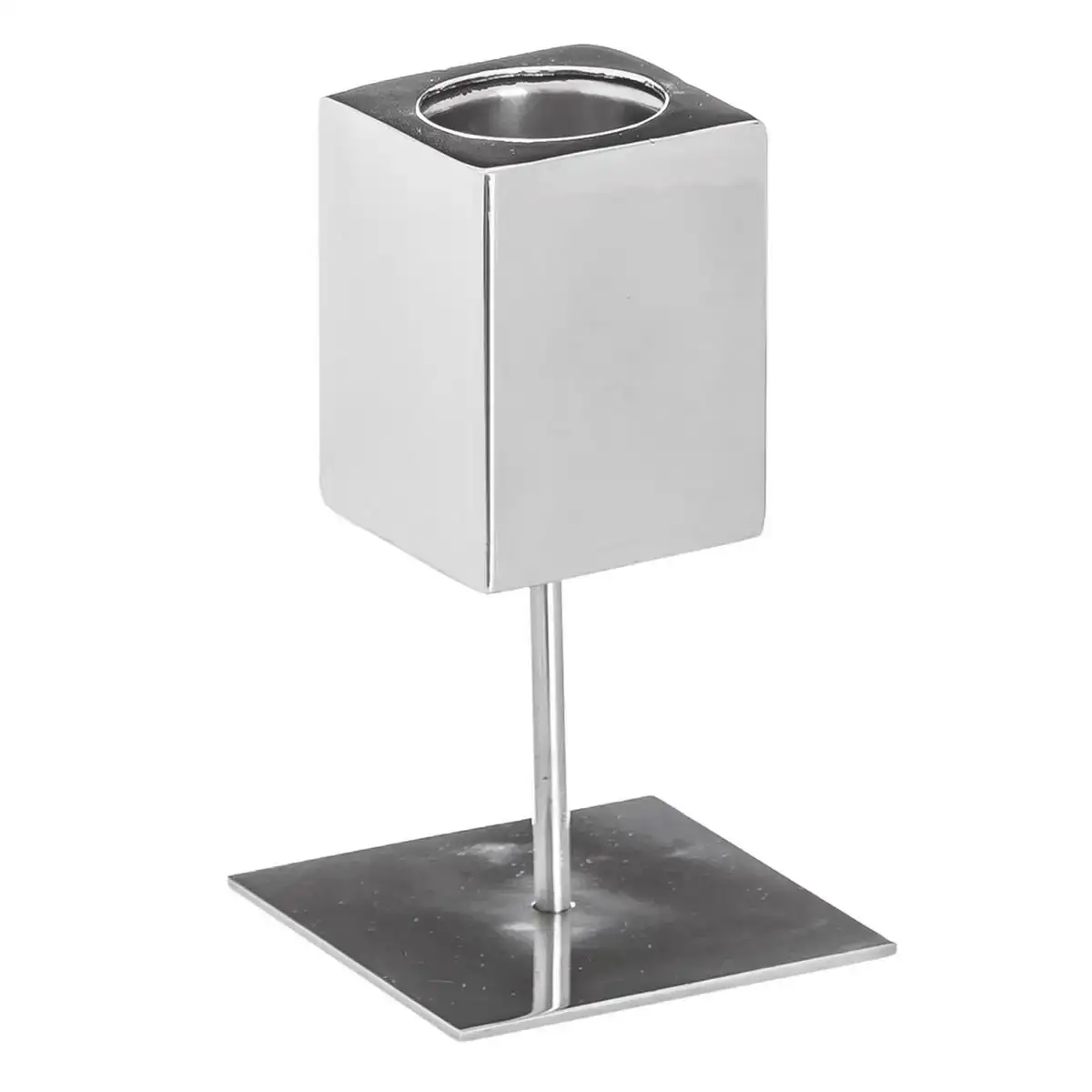 Bougeoir 9 x 9 x 15 cm metal argent_5281. DIAYTAR COTE D'IVOIRE - Où Chaque Sélection est une Victoire. Découvrez notre boutique en ligne et trouvez des articles qui vous rendent la vie plus belle, un choix à la fois.