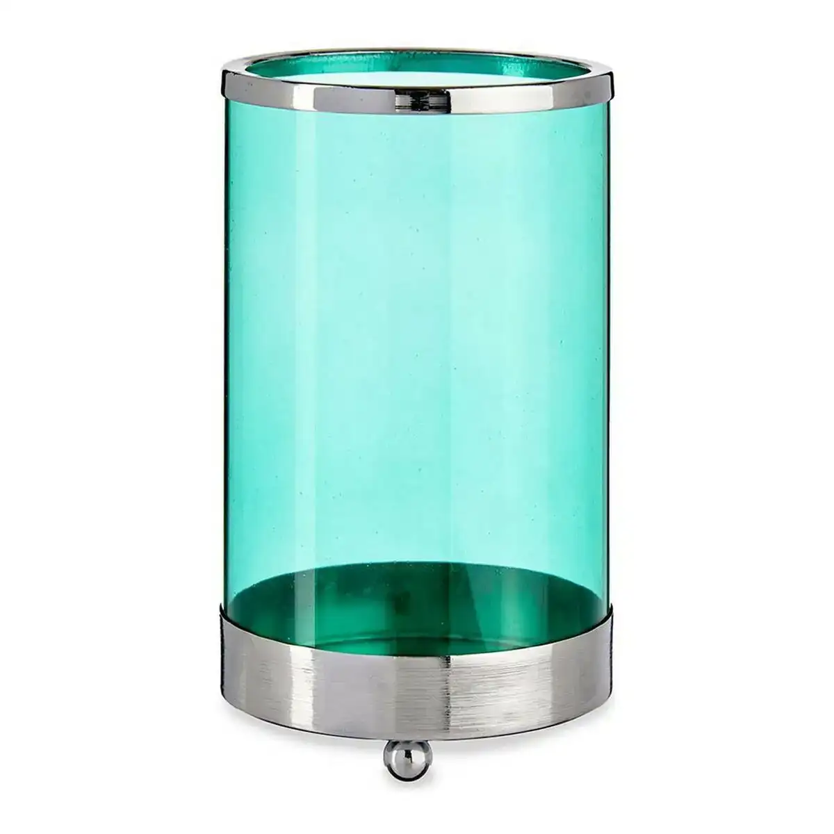 Bougeoir argente bleu cylindre metal verre 9 7 x 16 5 x 9 7 cm _7036. DIAYTAR COTE D'IVOIRE - Votre Destination Shopping Éthique. Parcourez notre gamme et choisissez des articles qui respectent l'environnement et les communautés locales.