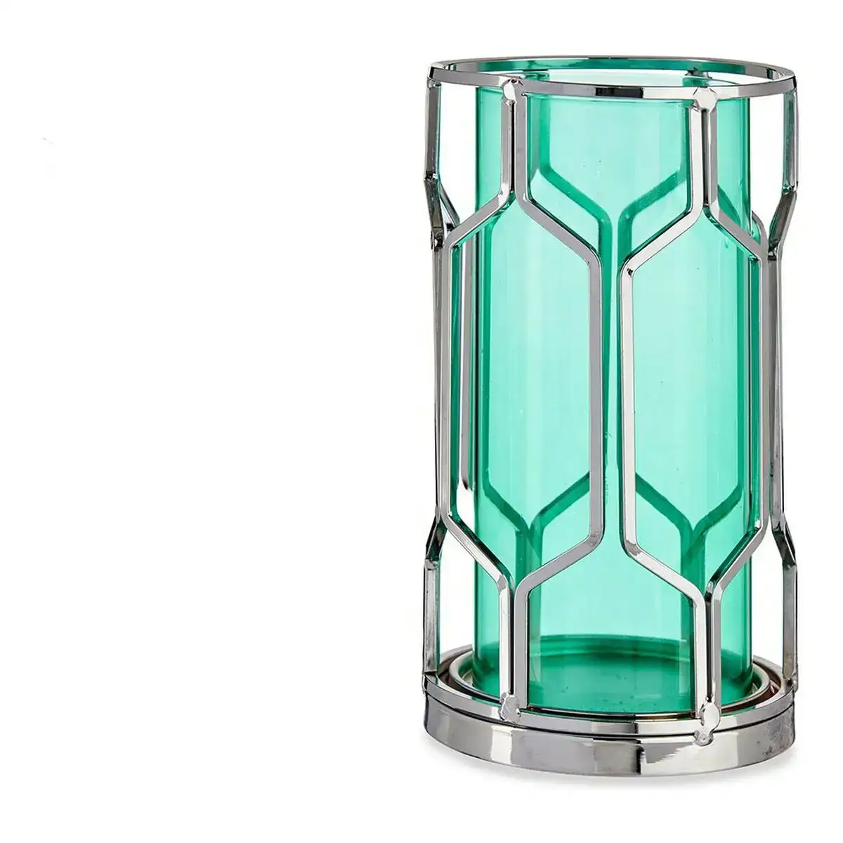 Bougeoir argente bleu metal verre 11 5 x 19 5 x 11 5 cm _8218. Entrez dans le Monde de DIAYTAR COTE D'IVOIRE - Où Chaque Article Raconte une Histoire Unique. Explorez notre boutique en ligne pour dénicher des trésors qui incarnent l'âme du Côte d'Ivoire.