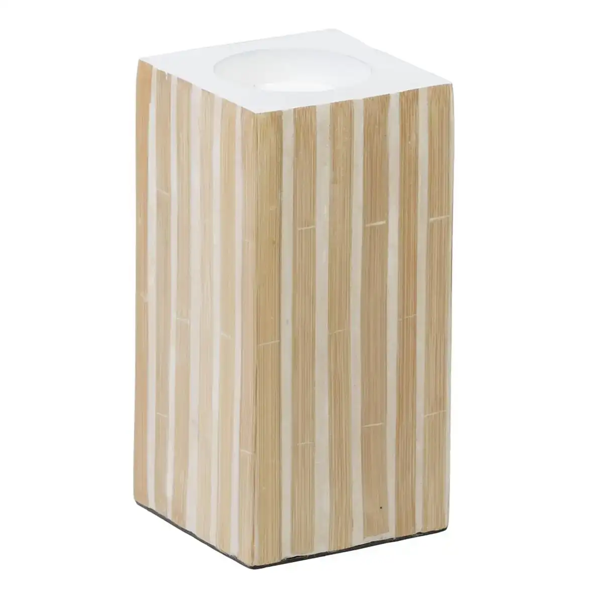 Bougeoir beige bambou bois mdf 10 5 x 10 5 x 21 cm_3535. DIAYTAR COTE D'IVOIRE - Votre Destination Shopping de Choix. Explorez notre boutique en ligne et découvrez des trésors qui reflètent votre style et votre passion pour l'authenticité.