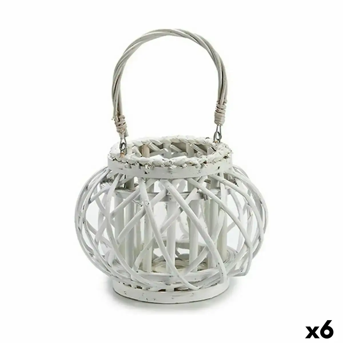 Bougeoir blanc osier verre 30 x 19 x 25 5 cm 6 unites _7457. Bienvenue sur DIAYTAR COTE D'IVOIRE - Où le Shopping est une Affaire Personnelle. Découvrez notre sélection et choisissez des produits qui reflètent votre unicité et votre individualité.