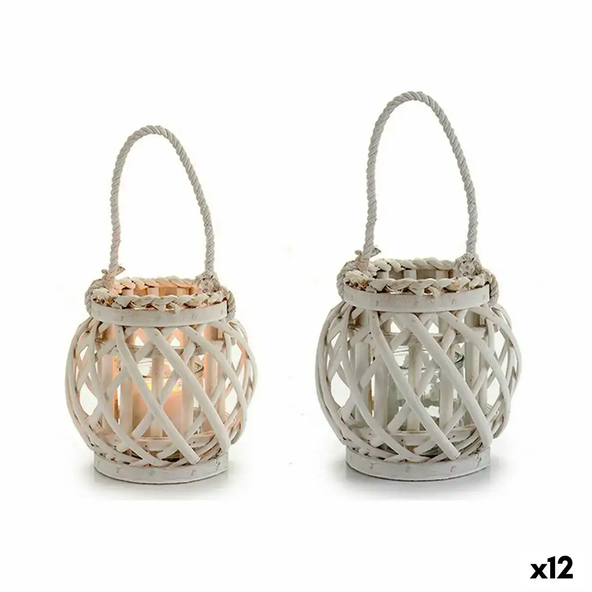 Bougeoir blanc verre osier 20 x 17 x 18 cm 12 unites _2749. Entrez dans l'Univers de DIAYTAR COTE D'IVOIRE - Votre Destination de Shopping Complète. Découvrez des produits qui reflètent la diversité et la richesse culturelle du Côte d'Ivoire, le tout à portée de clic.