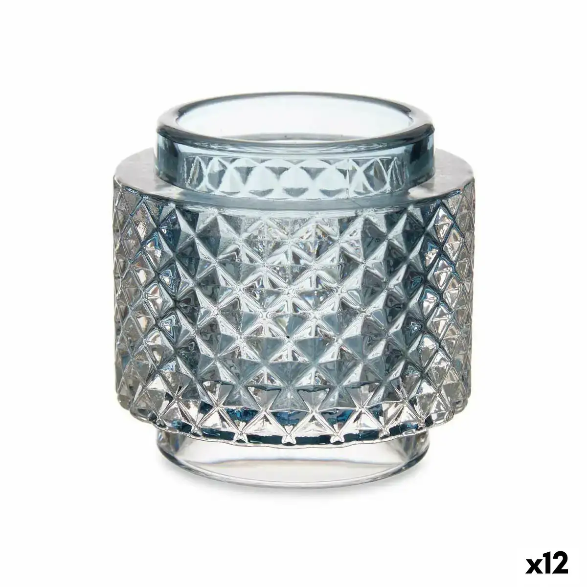 Bougeoir bleu verre 9 x 8 8 x 9 cm 12 unites _3209. DIAYTAR COTE D'IVOIRE - Où la Qualité est Notre Engagement. Explorez notre boutique en ligne pour découvrir des produits conçus pour vous apporter satisfaction et plaisir.