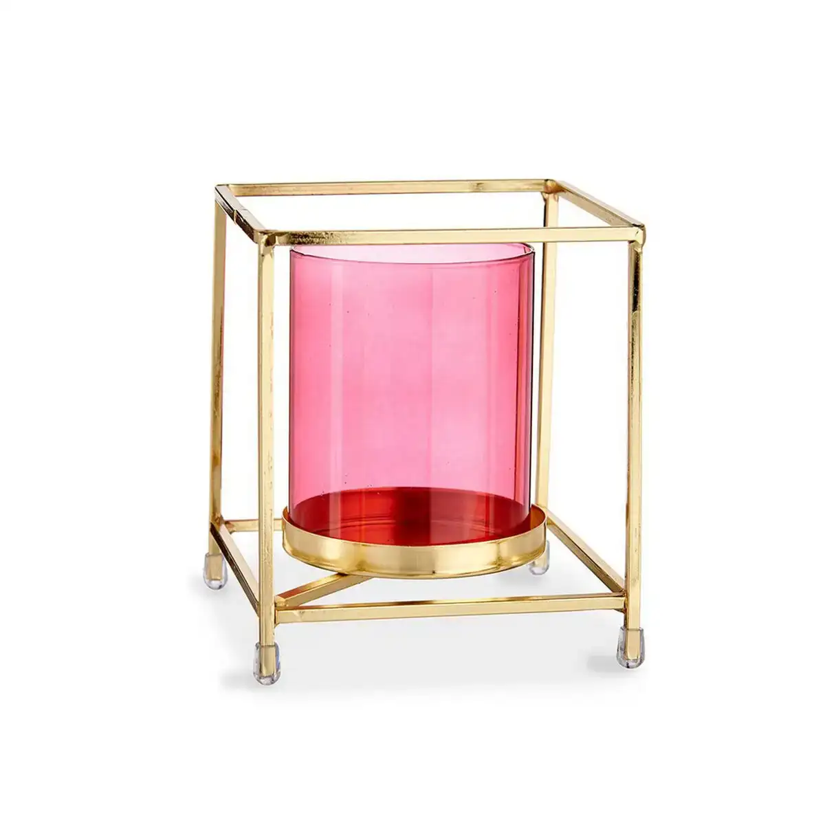 Bougeoir carre rose dore 11 5 x 12 6 x 11 5 cm metal verre_3457. Bienvenue chez DIAYTAR COTE D'IVOIRE - Où Choisir Rime avec Découvrir. Plongez dans notre catalogue et trouvez des produits qui révèlent la diversité et la richesse culturelle du Côte d'Ivoire.