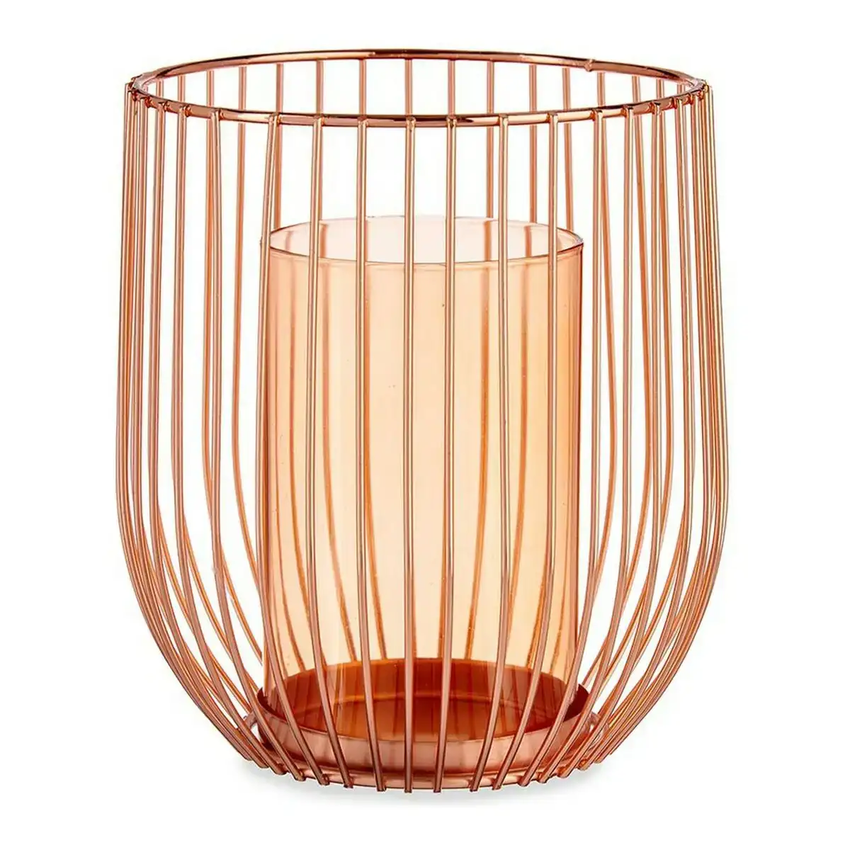 Bougeoir cuivre ambre cage metal verre 15 x 17 x 15 cm_7788. Entrez dans le Monde Éclectique de DIAYTAR COTE D'IVOIRE. Explorez nos catégories et dénichez des trésors qui reflètent la richesse et l'authenticité du Côte d'Ivoire.