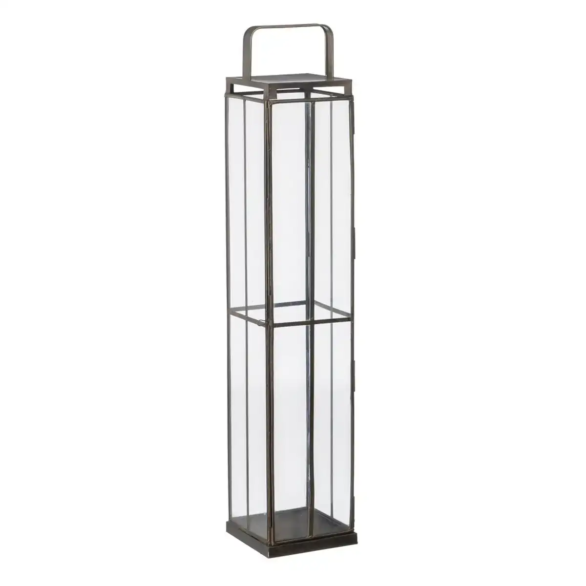 Bougeoir dore verre fer 16 x 16 x 85 cm_8869. DIAYTAR COTE D'IVOIRE - Où Choisir Devient un Acte de Découverte. Découvrez notre gamme et choisissez des produits qui éveillent votre curiosité et élargissent vos horizons.