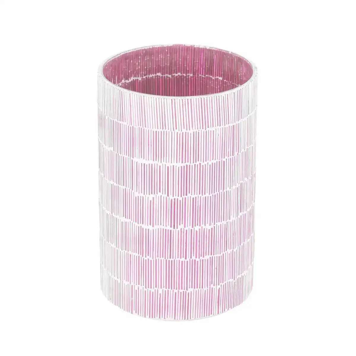 Bougeoir rose verre ciment 13 x 13 x 20 cm_6962. DIAYTAR COTE D'IVOIRE - L'Art de Vivre l'Élégance Accessible. Parcourez notre gamme variée et choisissez des produits qui ajoutent une touche de sophistication à votre style.