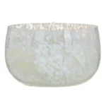 Bougeoir verre blanc 13 x 13 x 8 cm_5279. Bienvenue chez DIAYTAR COTE D'IVOIRE - Où Chaque Objet a sa Propre Histoire. Découvrez notre sélection soigneusement choisie et choisissez des produits qui racontent le patrimoine sénégalais.