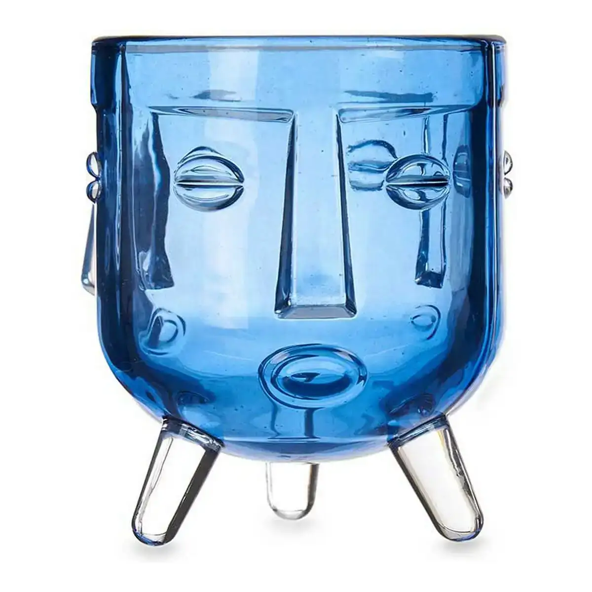 Bougeoir visage verre bleu 7 8 x 8 8 x 7 8 cm_6209. Entrez dans l'Univers de DIAYTAR COTE D'IVOIRE - Où le Shopping Devient une Découverte. Explorez nos rayons et dénichez des trésors qui illuminent votre quotidien.