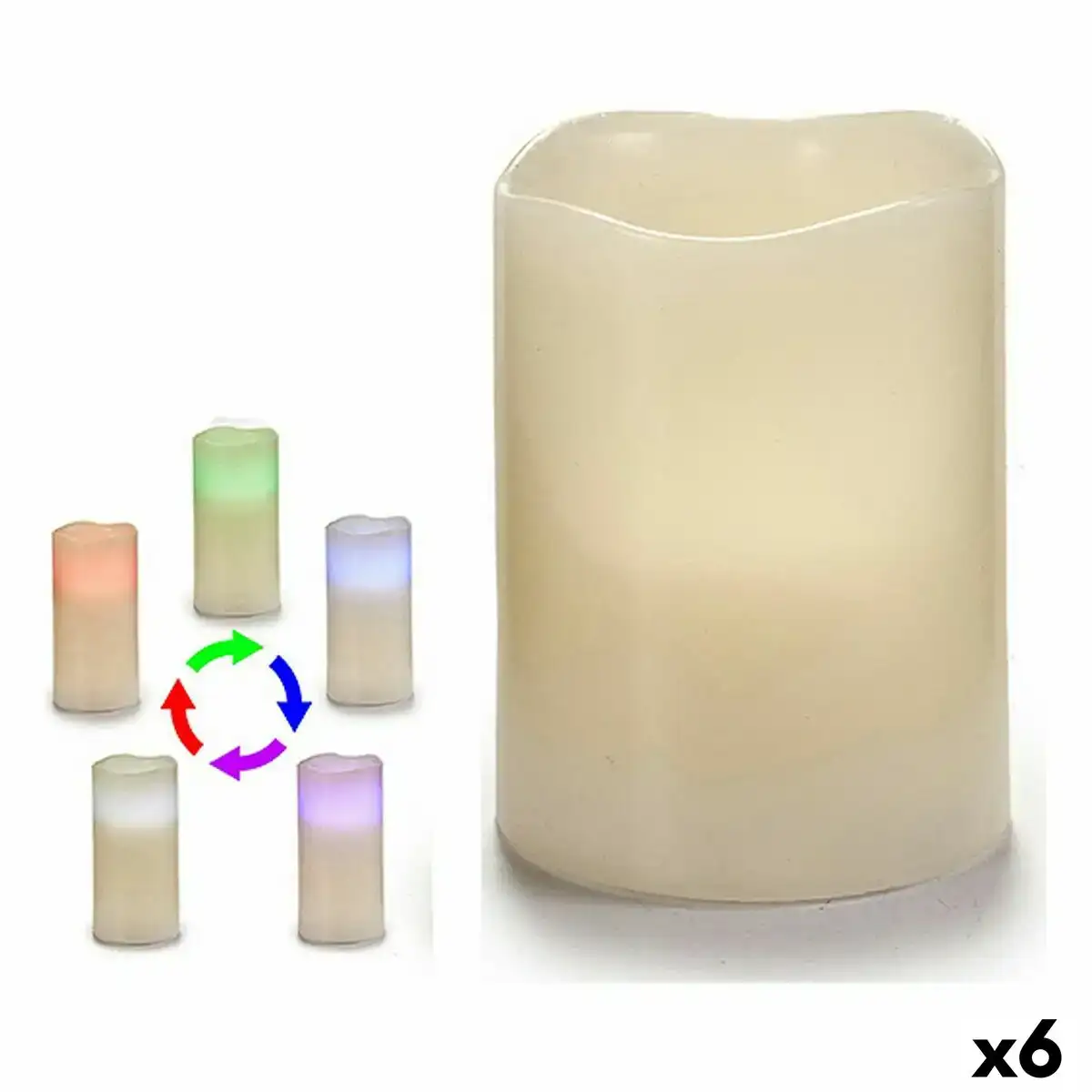 Bougie led blanc 7 5 x 10 x 7 5 cm 6 unites _3217. DIAYTAR COTE D'IVOIRE - L'Art du Shopping Sublime. Naviguez à travers notre catalogue et choisissez parmi des produits qui ajoutent une touche raffinée à votre vie quotidienne.