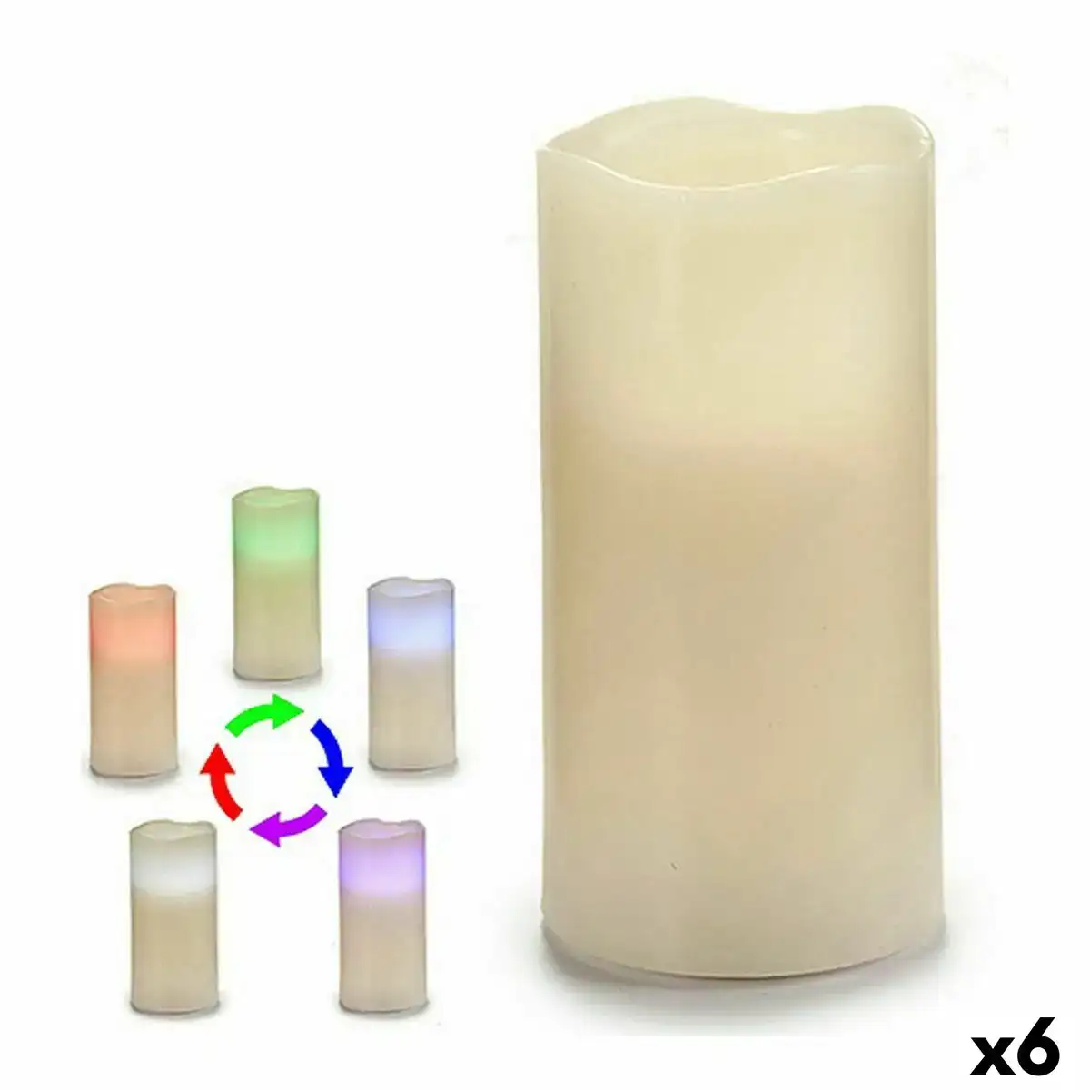 Bougie led creme plastique cire 7 5 x 14 8 x 7 5 cm 6 unites _7468. DIAYTAR COTE D'IVOIRE - L'Art de Magasiner sans Frontières. Parcourez notre vaste sélection d'articles et trouvez tout ce dont vous avez besoin, du chic à l'authentique, du moderne au traditionnel.