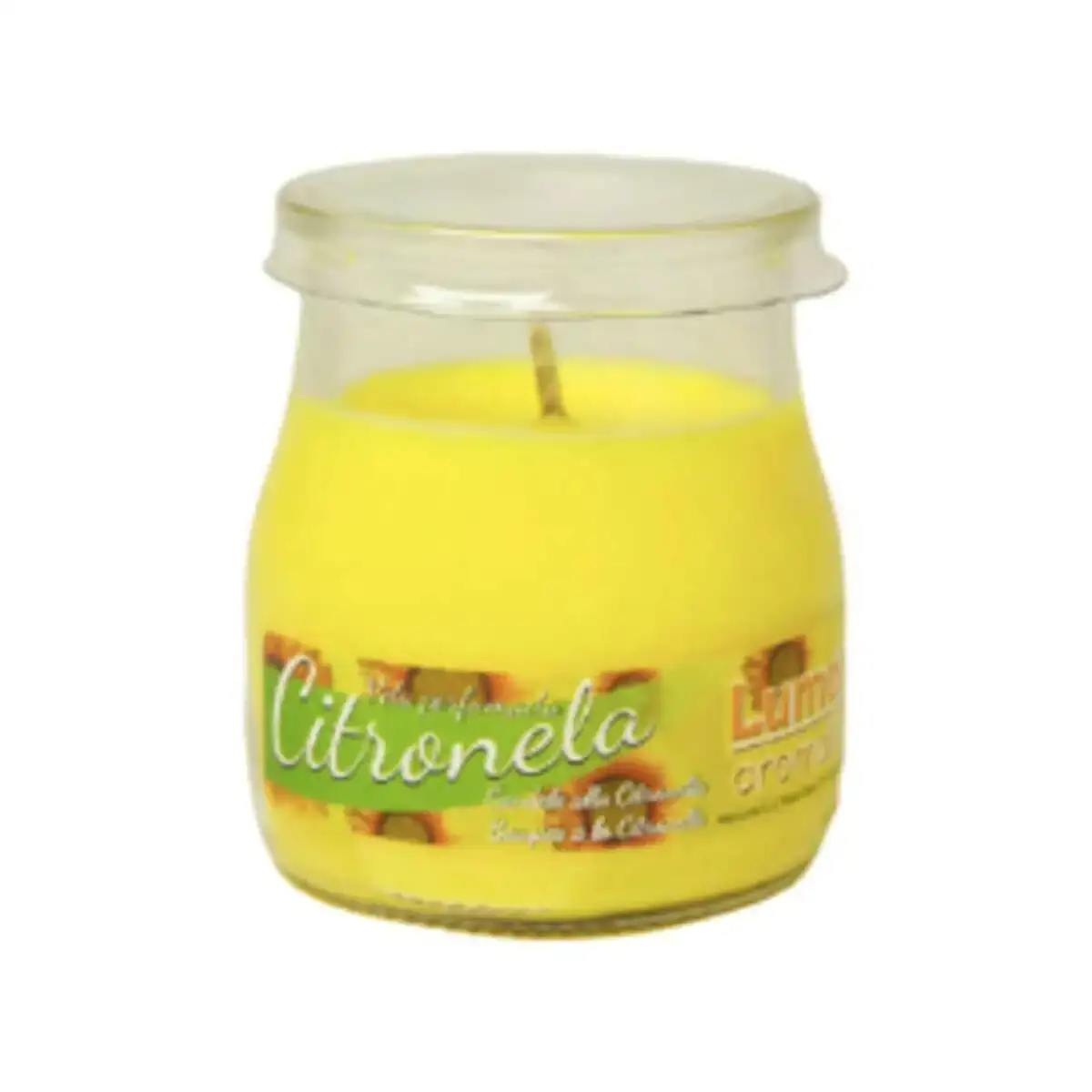 Bougie lumar plastique verre citronnelle_4801. Bienvenue sur DIAYTAR COTE D'IVOIRE - Votre Évasion Shopping Personnalisée. Parcourez notre collection unique et trouvez des articles qui reflètent votre style et votre individualité.