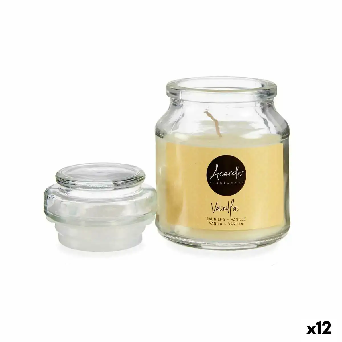 Bougie parfumee vanille beige verre cire 7 x 10 x 7 cm 12 unites _4615. DIAYTAR COTE D'IVOIRE - Votre Portail vers l'Extraordinaire. Parcourez nos collections et découvrez des produits qui vous emmènent au-delà de l'ordinaire, créant une expérience de shopping mémorable.