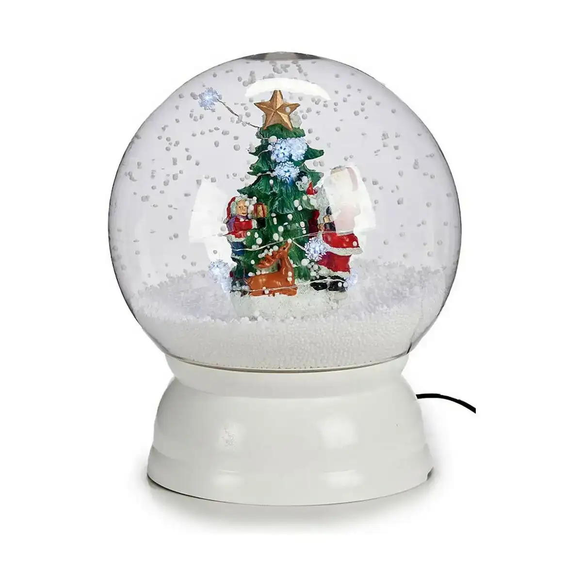 Boule de neige sapin de noel 22 x 27 cm blanc plastique_8309. DIAYTAR COTE D'IVOIRE - L'Art de Choisir, l'Art de Vivre. Explorez notre univers de produits soigneusement sélectionnés pour vous offrir une expérience shopping riche et gratifiante.