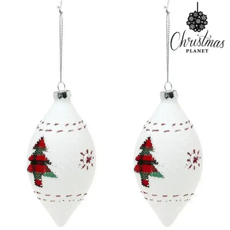 Boules de noel 2 uds verre blanc_3489. DIAYTAR COTE D'IVOIRE - L'Art de Vivre avec Authenticité. Explorez notre gamme de produits artisanaux et découvrez des articles qui apportent une touche unique à votre vie.