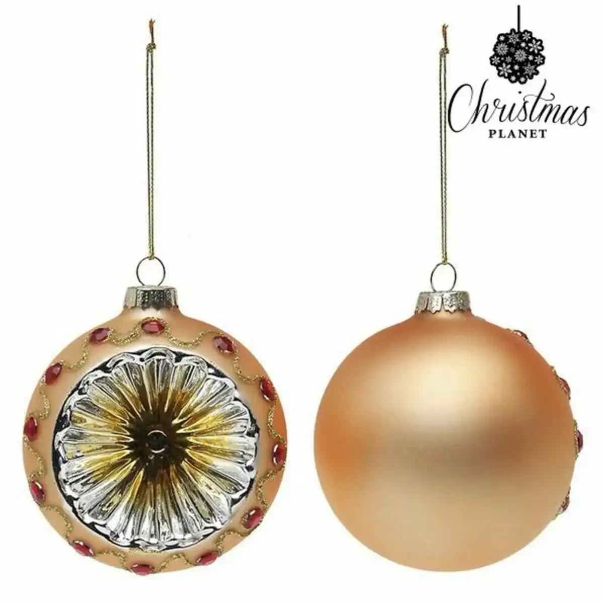 Boules de noel 8 cm 2 uds verre dore_9838. DIAYTAR COTE D'IVOIRE - Là où les Rêves de Shopping Deviennent Réalité. Naviguez à travers notre catalogue diversifié et choisissez parmi une variété d'articles qui feront de votre shopping une expérience inoubliable.