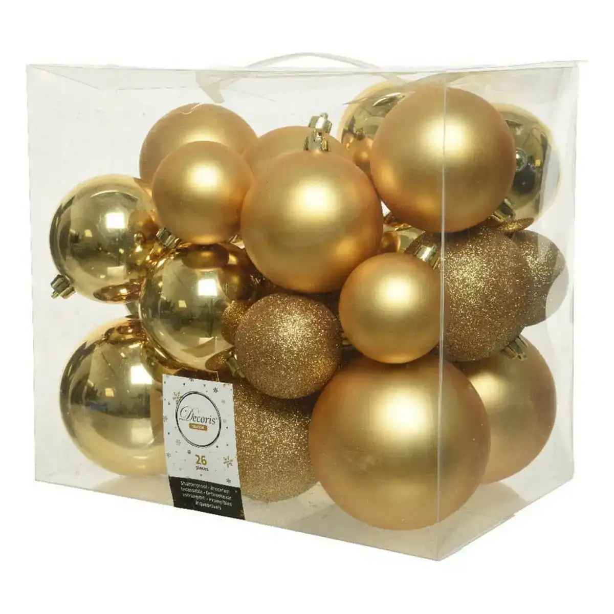 Boules de noel decoris dore 26 pieces _4901. DIAYTAR COTE D'IVOIRE - Là où le Shopping Devient une Expérience. Naviguez à travers notre catalogue diversifié et découvrez des produits qui ajoutent de la couleur et de la passion à votre vie.