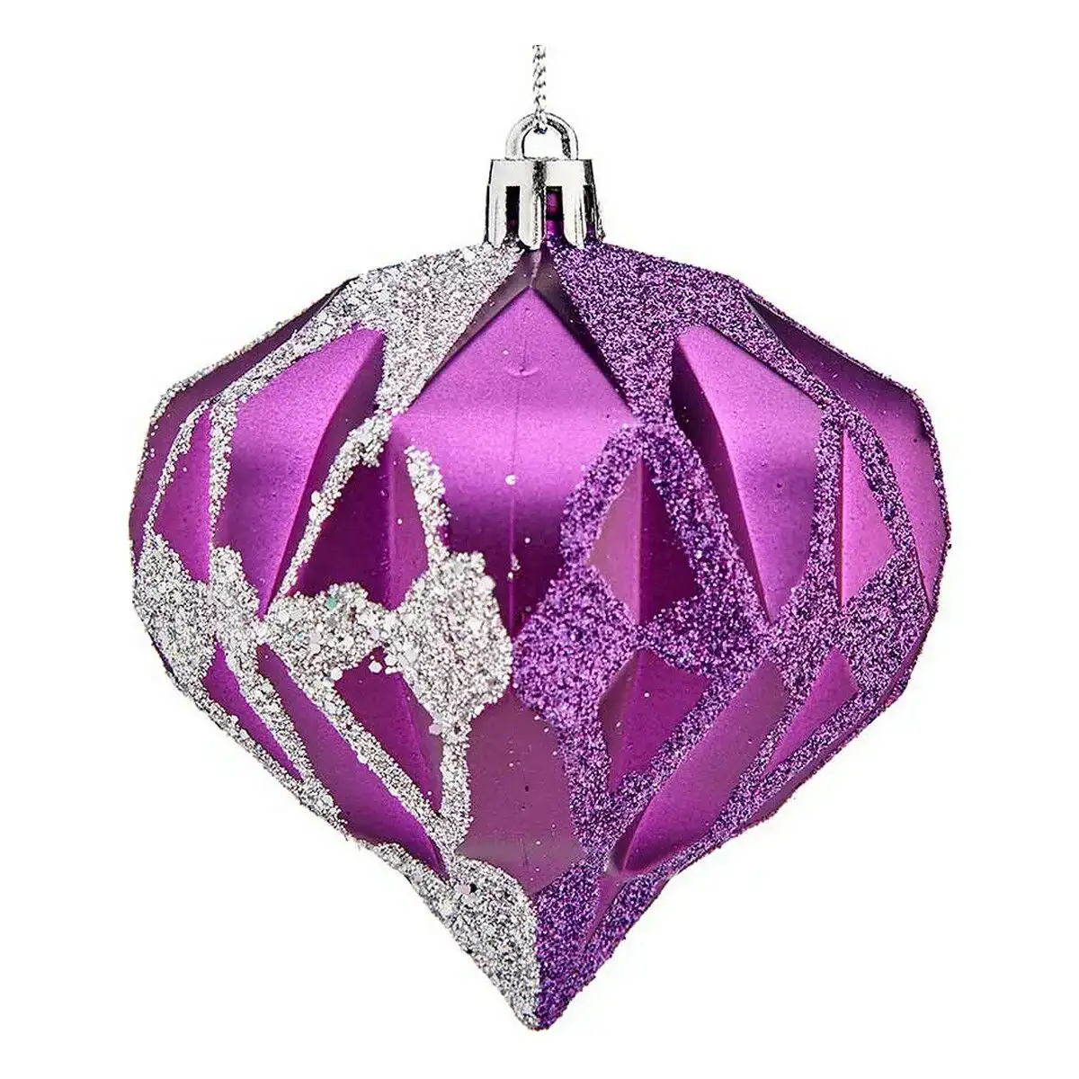 Boules de noel diamant o 8 cm argente violet plastique 8 x 9 x 8 cm_5471. DIAYTAR COTE D'IVOIRE - Votre Destination Shopping de Confiance. Naviguez à travers notre boutique en ligne et profitez d'une sélection soigneusement choisie de produits qui répondent à toutes vos exigences.