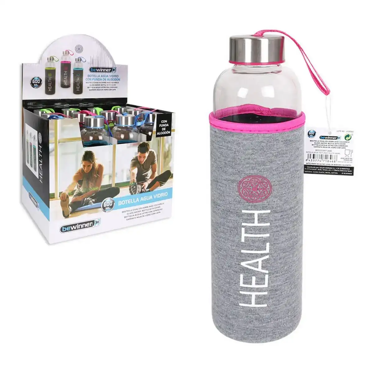 Bouteille en verre avec etui en neoprene bewinner 600 ml _9389. DIAYTAR COTE D'IVOIRE - L'Art de Trouver ce que Vous Aimez. Plongez dans notre assortiment varié et choisissez parmi des produits qui reflètent votre style et répondent à vos besoins.