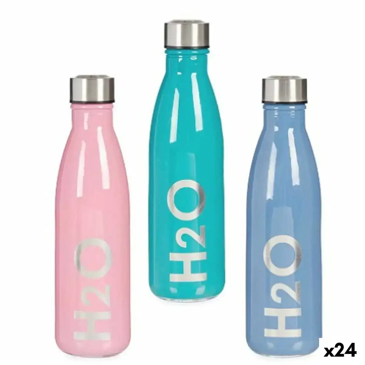Bouteille h2o verre acier inoxydable 650 ml 24 unites _6324. DIAYTAR COTE D'IVOIRE - Là où Chaque Produit a son Propre Éclat. Explorez notre boutique en ligne et trouvez des articles qui ajoutent de la brillance à votre quotidien.