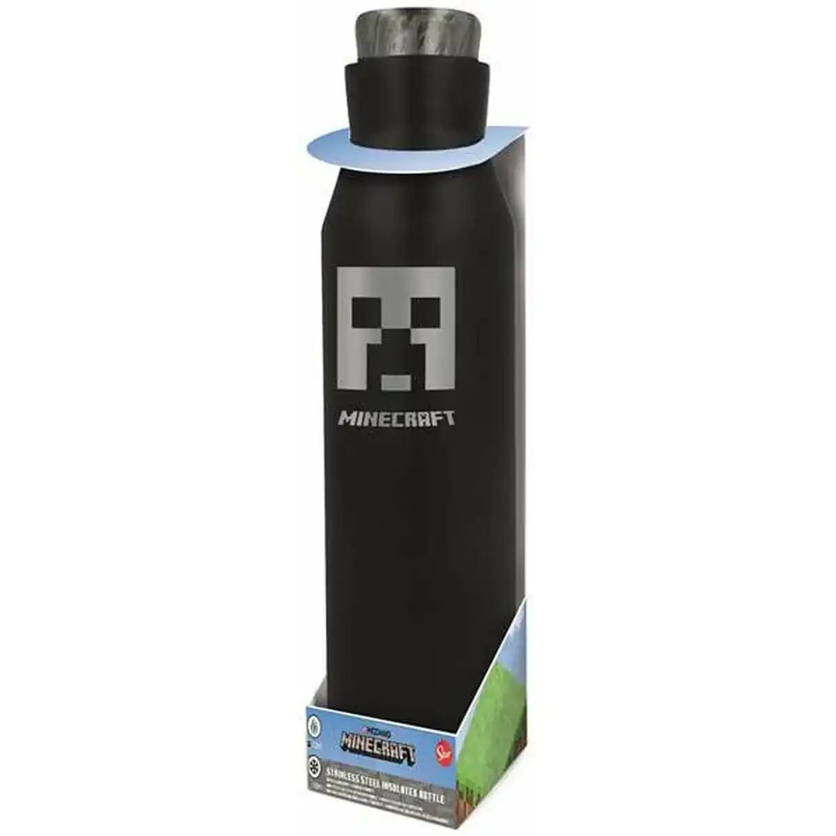Bouteille minecraft 580 ml acier inoxydable silicone_2414. DIAYTAR COTE D'IVOIRE - Où la Tradition s'Harmonise avec le Moderne. Parcourez notre gamme diversifiée et choisissez des produits qui révèlent l'âme du Côte d'Ivoire.