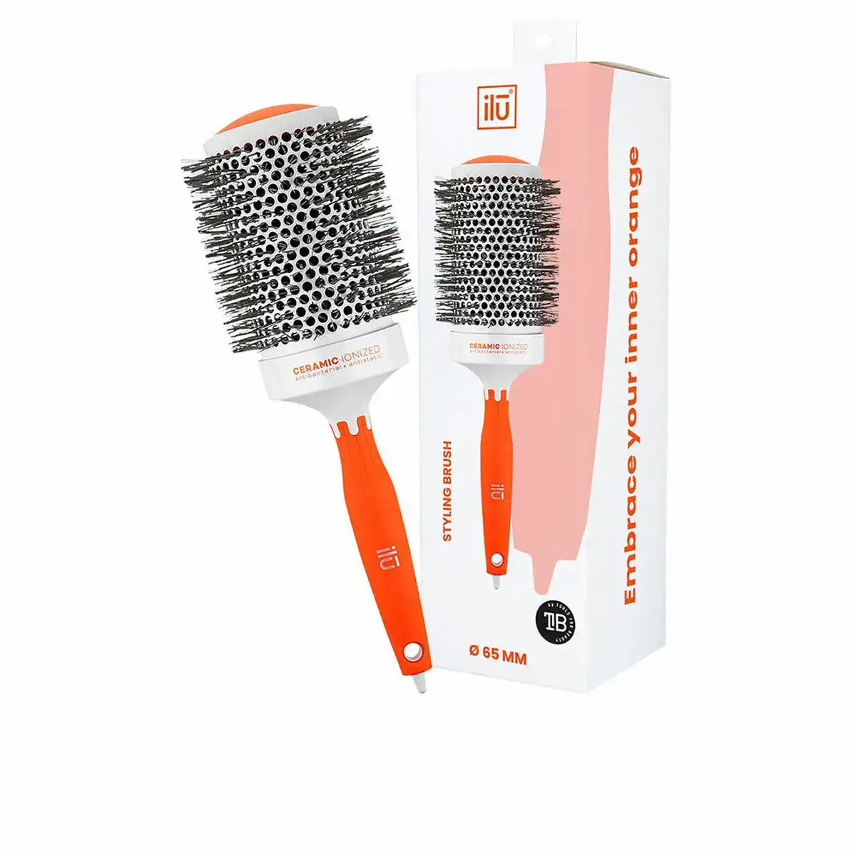 Brosse a coiffer ilu ceramique orange o 65 mm_8961. DIAYTAR COTE D'IVOIRE - L'Art de Vivre l'Élégance Accessible. Parcourez notre gamme variée et choisissez des produits qui ajoutent une touche de sophistication à votre style.