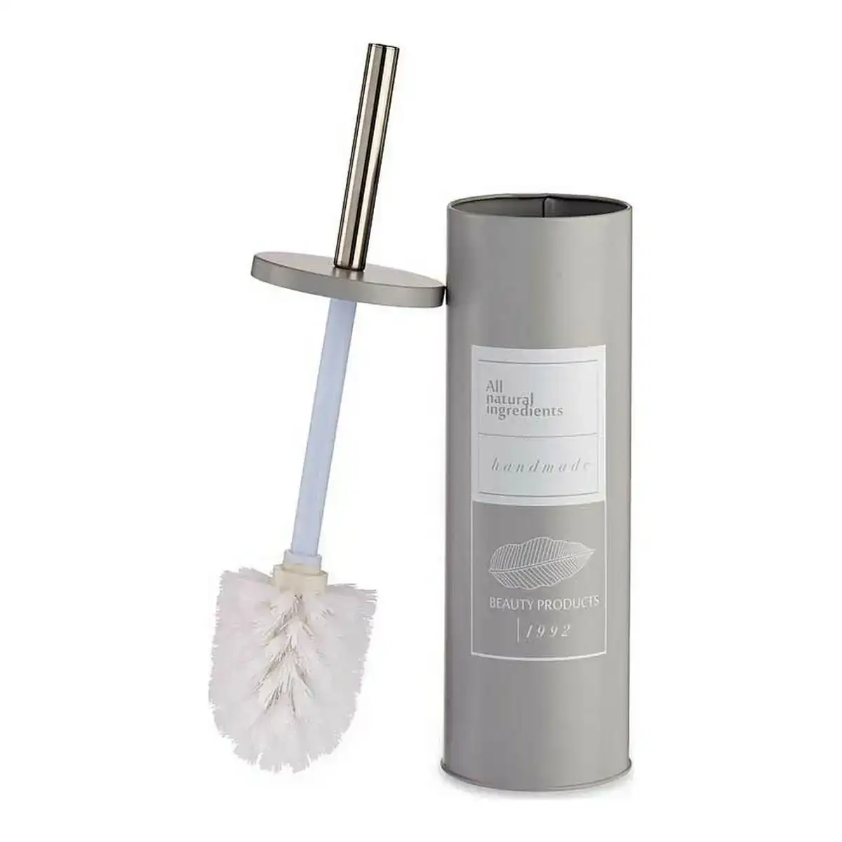 Brosse de salle de wc beauty products blanc gris acier plastique 9 5 x 37 5 x 9 5 cm_4677. DIAYTAR COTE D'IVOIRE - L'Art de Vivre le Shopping Authentique. Découvrez notre boutique en ligne et trouvez des produits qui incarnent la passion et le savoir-faire du Côte d'Ivoire.