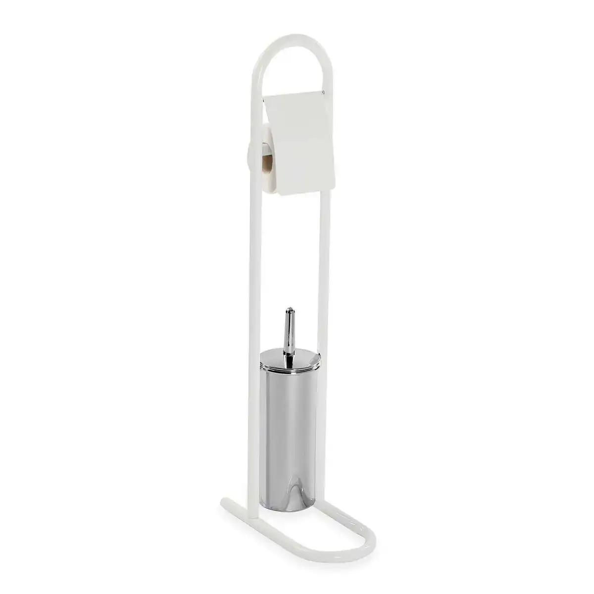 Brosse de salle de wc versa blanc metal chrome 28 x 80 x 16 cm _5543. DIAYTAR COTE D'IVOIRE - Là où Choisir est un Acte d'Amour pour la Culture Côte d'Ivoireaise. Explorez notre gamme et choisissez des produits qui célèbrent la richesse de notre patrimoine.
