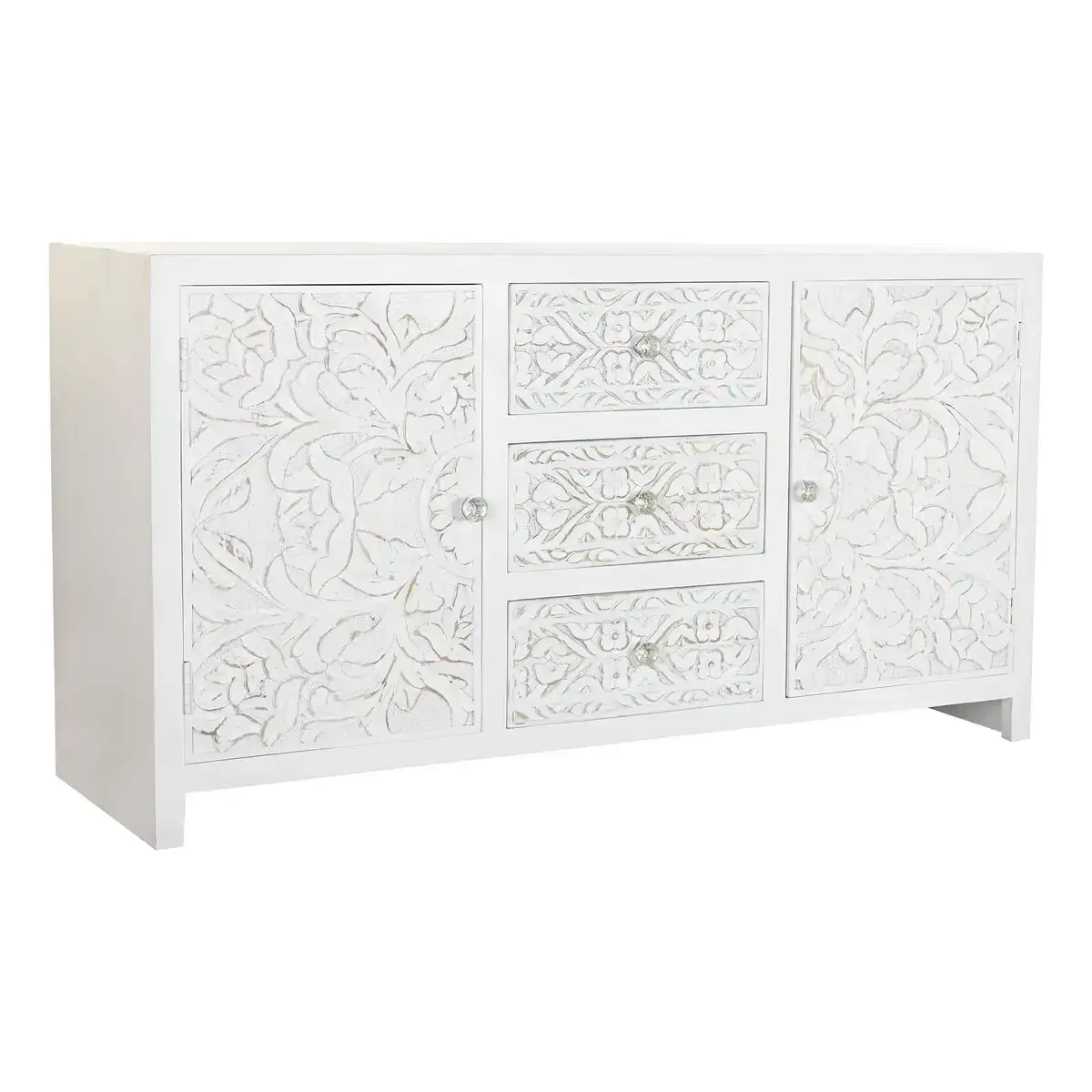 Buffet dkd home decor 142 x 40 x 75 cm 142 x 41 x 77 cm blanc bois de manguier_9649. DIAYTAR COTE D'IVOIRE - Votre Source de Découvertes Shopping. Découvrez des trésors dans notre boutique en ligne, allant des articles artisanaux aux innovations modernes.