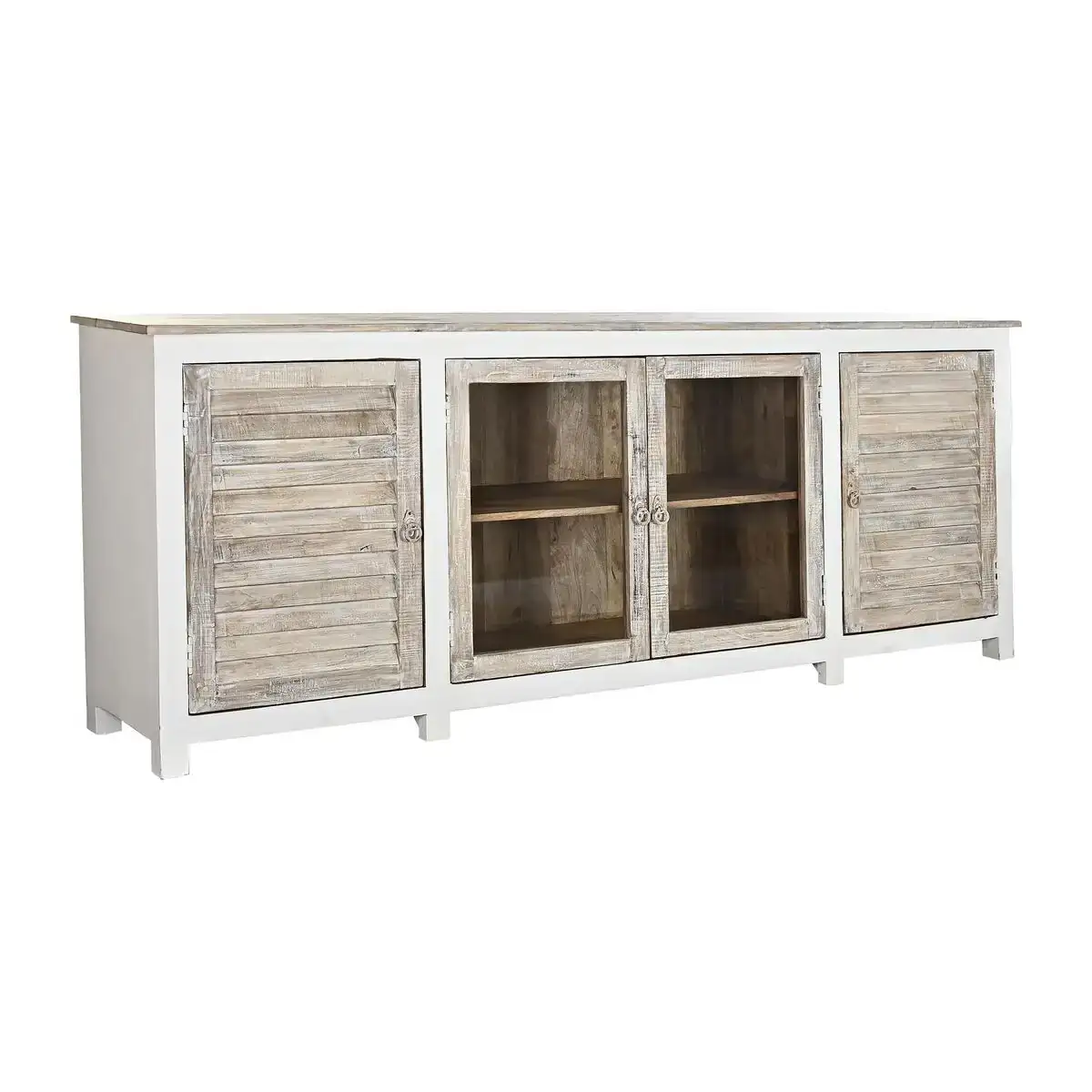 Buffet dkd home decor 210 x 40 x 82 cm naturel blanc marron clair bois de manguier_9800. DIAYTAR COTE D'IVOIRE - Où l'Élégance Rencontré l'Accessibilité. Parcourez notre catalogue et trouvez des produits qui apportent une touche de sophistication à votre vie quotidienne sans compromettre votre budget.