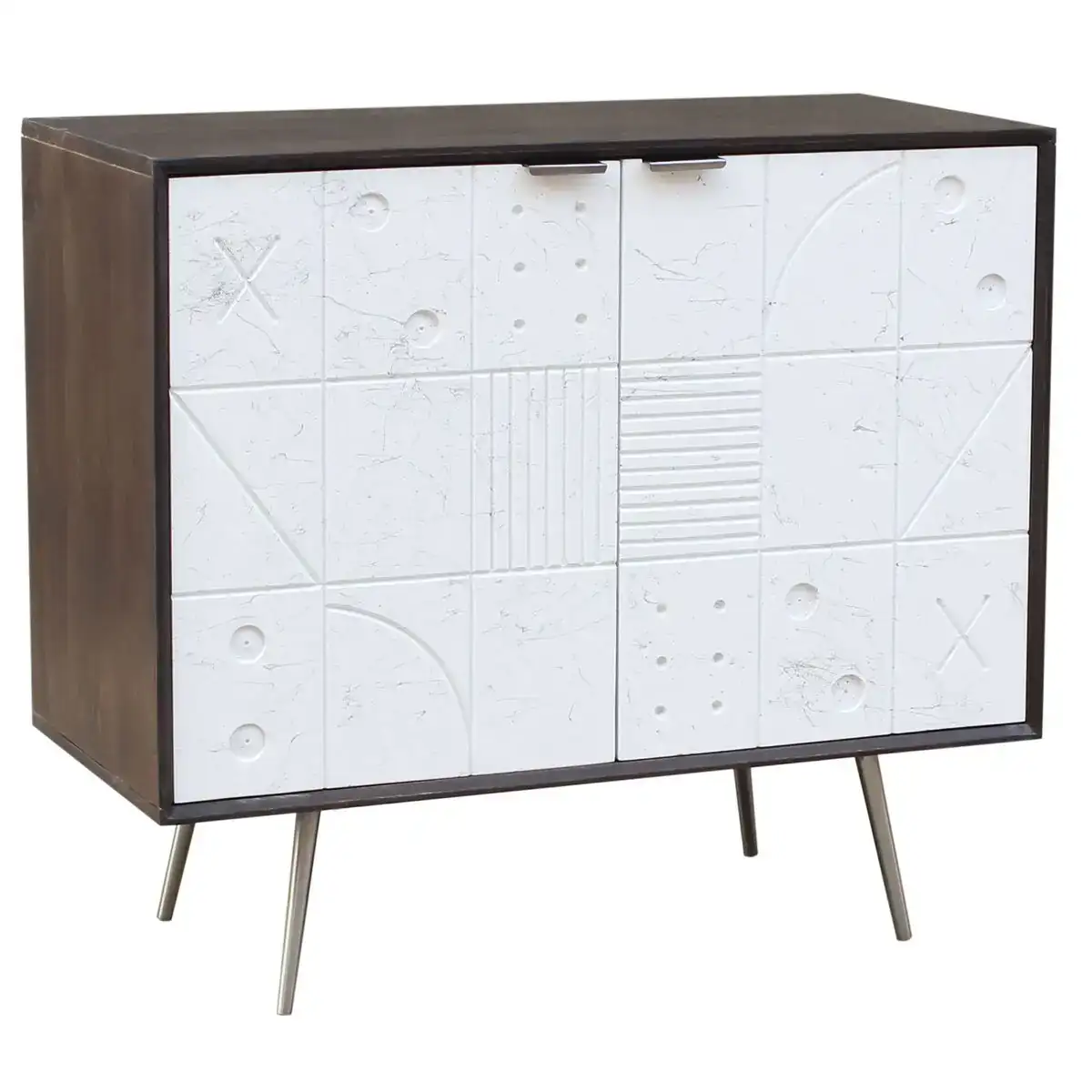 Buffet dkd home decor blanc marron metal bois de manguier 90 x 43 x 80 cm_3981. DIAYTAR COTE D'IVOIRE - Où Choisir est une Célébration. Découvrez notre sélection de produits qui représentent la diversité et la joie du Côte d'Ivoire, à chaque étape de votre vie.