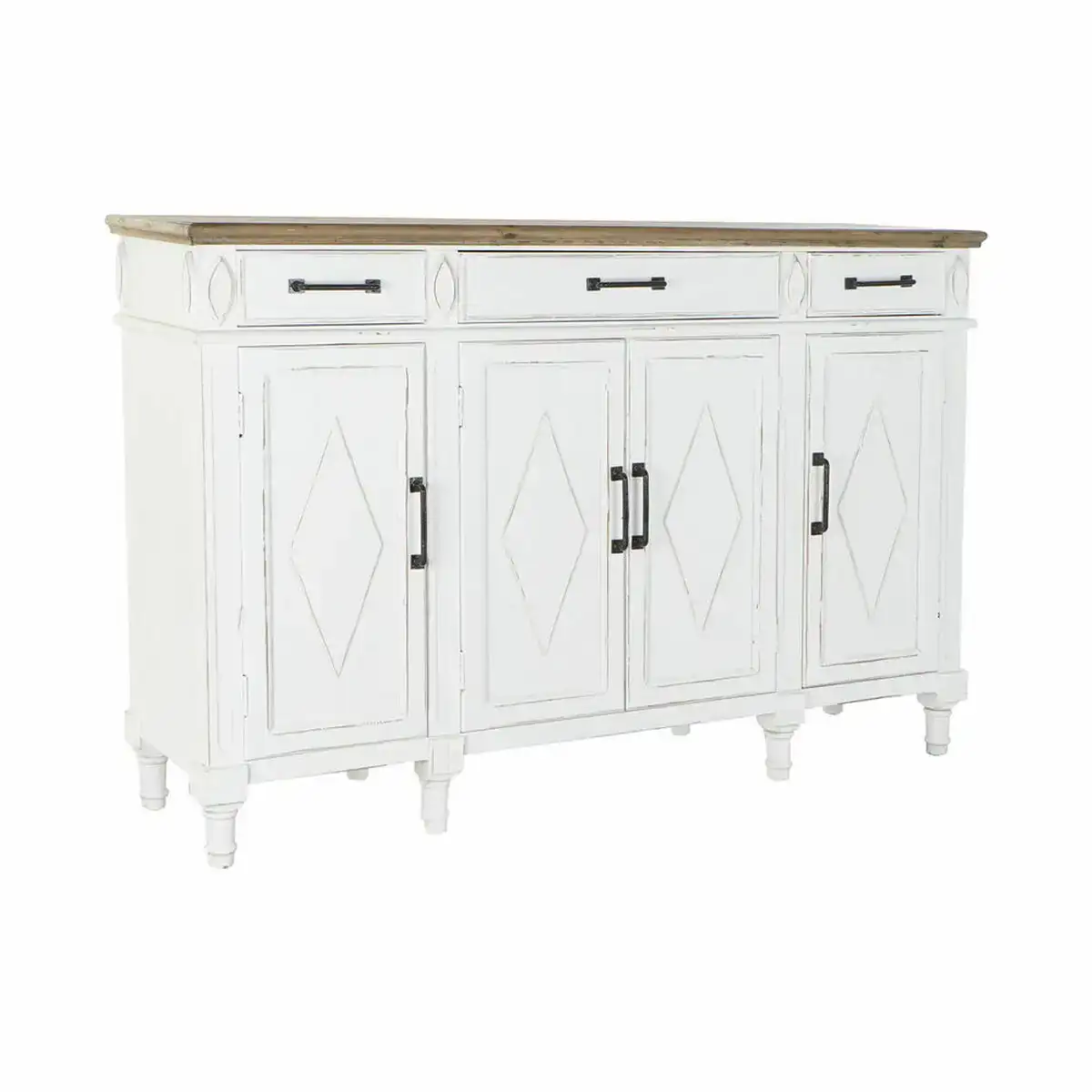 Buffet dkd home decor blanc marron pin plastique 160 x 42 x 105 cm_9564. DIAYTAR COTE D'IVOIRE - Où Choisir est un Plaisir Responsable. Explorez notre boutique en ligne et adoptez des produits qui reflètent notre engagement envers la durabilité.