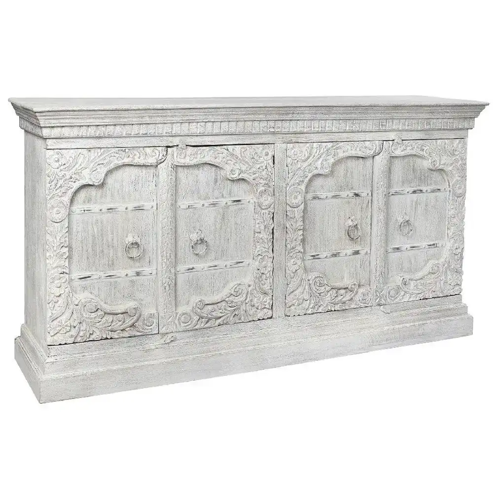 Buffet dkd home decor blanc metal bois de manguier 190 x 43 x 100 cm_2757. DIAYTAR COTE D'IVOIRE - Là où l'Élégance Devient un Mode de Vie. Naviguez à travers notre gamme et choisissez des produits qui apportent une touche raffinée à votre quotidien.