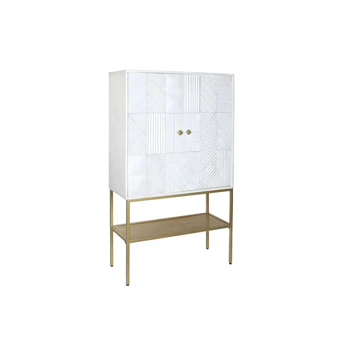 Buffet dkd home decor dore metal blanc bois de manguier 91 x 44 x 152 cm _1584. Bienvenue chez DIAYTAR COTE D'IVOIRE - Où Choisir est un Voyage. Plongez dans notre plateforme en ligne pour trouver des produits qui ajoutent de la couleur et de la texture à votre quotidien.