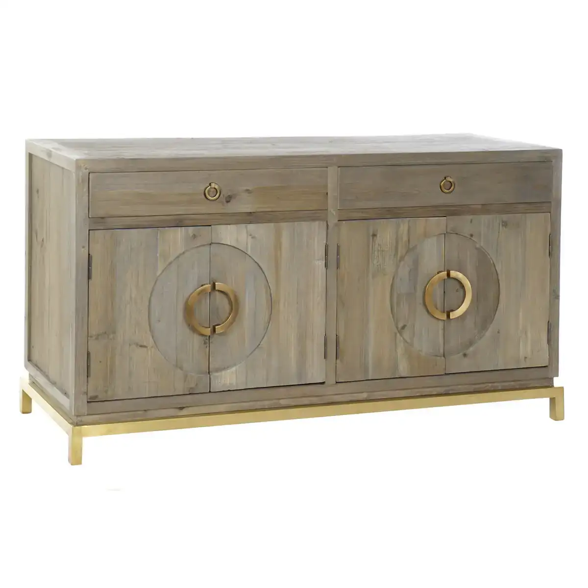 Buffet dkd home decor dore metal marron peuplier 150 x 50 x 80 cm _1311. DIAYTAR COTE D'IVOIRE - Où la Mode et le Confort se Rencontrent. Plongez dans notre univers de produits et trouvez des articles qui vous habillent avec style et aisance.