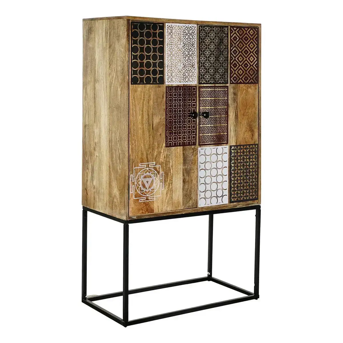Buffet dkd home decor mb 183452 blanc noir multicouleur dore brun fonce marron clair metal bois de manguier 84 x 43 x 152 cm_7354. DIAYTAR COTE D'IVOIRE - L'Art de Choisir, l'Art de S'émerveiller. Explorez notre gamme de produits et laissez-vous émerveiller par des créations authentiques et des designs modernes.