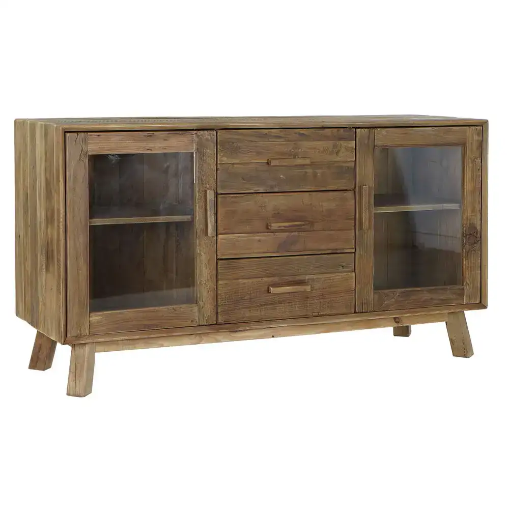 Buffet dkd home decor naturel bois verre bois recycle 160 x 48 x 85 cm_7203. DIAYTAR COTE D'IVOIRE - Là où Chaque Produit a son Propre Éclat. Explorez notre boutique en ligne et trouvez des articles qui ajoutent de la brillance à votre quotidien.