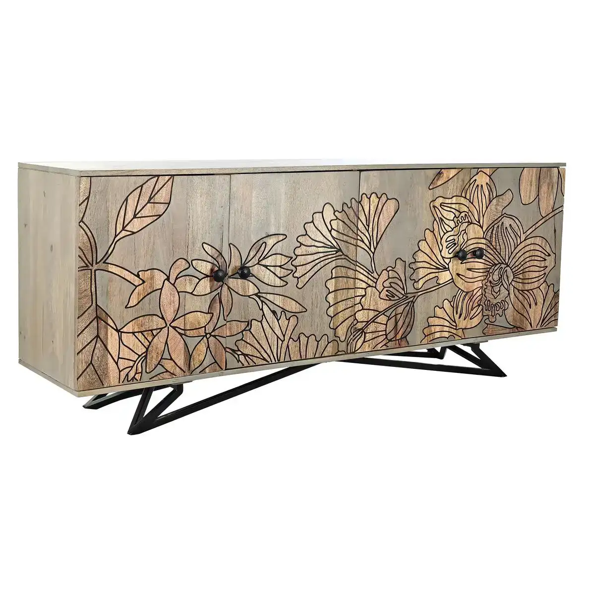 Buffet dkd home decor naturel gris metal bois de manguier 177 x 45 x 74 cm _2795. DIAYTAR COTE D'IVOIRE - Votre Source de Découvertes Shopping. Découvrez des trésors dans notre boutique en ligne, allant des articles artisanaux aux innovations modernes.