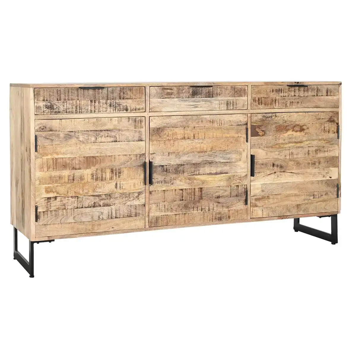 Buffet dkd home decor naturel noir metal bois de manguier 150 x 40 x 80 cm_2814. DIAYTAR COTE D'IVOIRE - Où Choisir est un Acte de Création. Naviguez à travers notre plateforme et choisissez des produits qui complètent votre histoire personnelle.