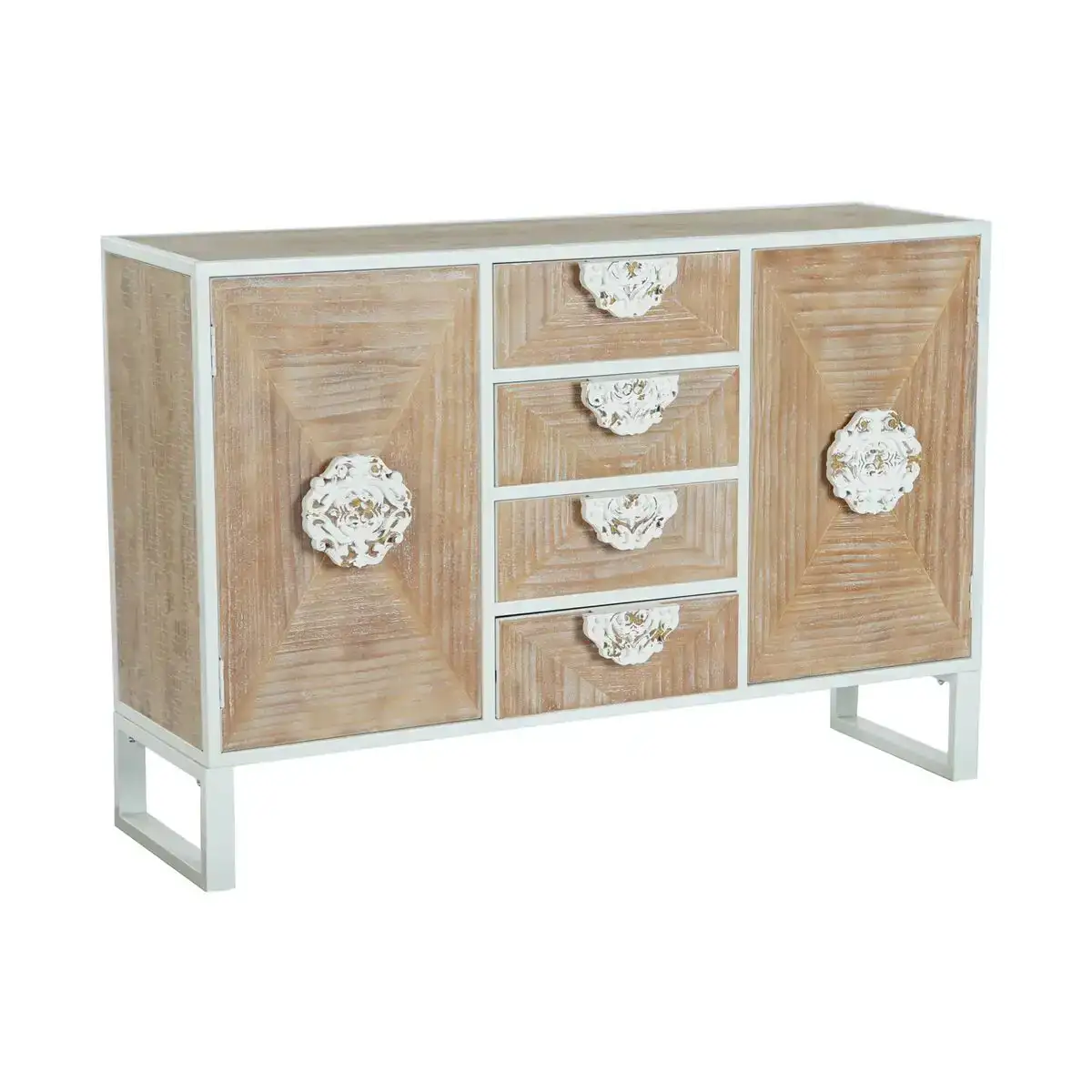 Buffet dkd home decor sapin metal blanc 120 x 35 x 80 cm_7869. DIAYTAR COTE D'IVOIRE - L'Art de Vivre en Couleurs. Découvrez notre boutique en ligne et trouvez des produits qui ajoutent une palette vibrante à votre quotidien.