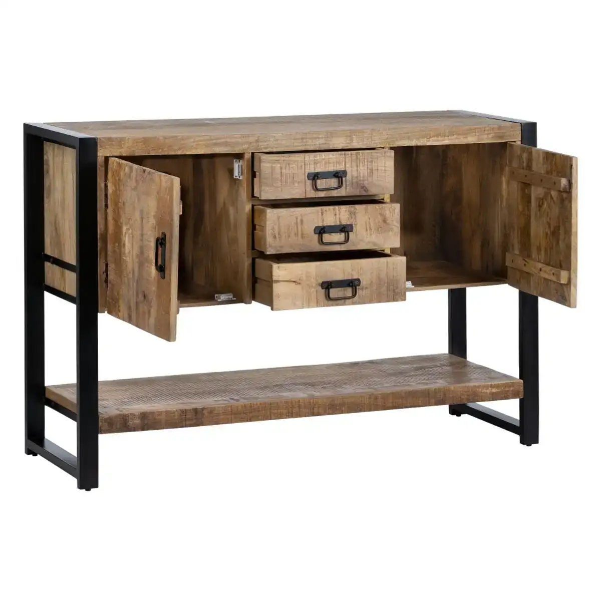 Buffet mara noir naturel bois fer bois et metal bois de manguier 135 x 45 x 90 cm_8553. Entrez dans l'Univers de DIAYTAR COTE D'IVOIRE - Où le Choix Rencontre l'Authenticité. Explorez nos rayons virtuels et trouvez des produits qui incarnent la richesse de notre culture.