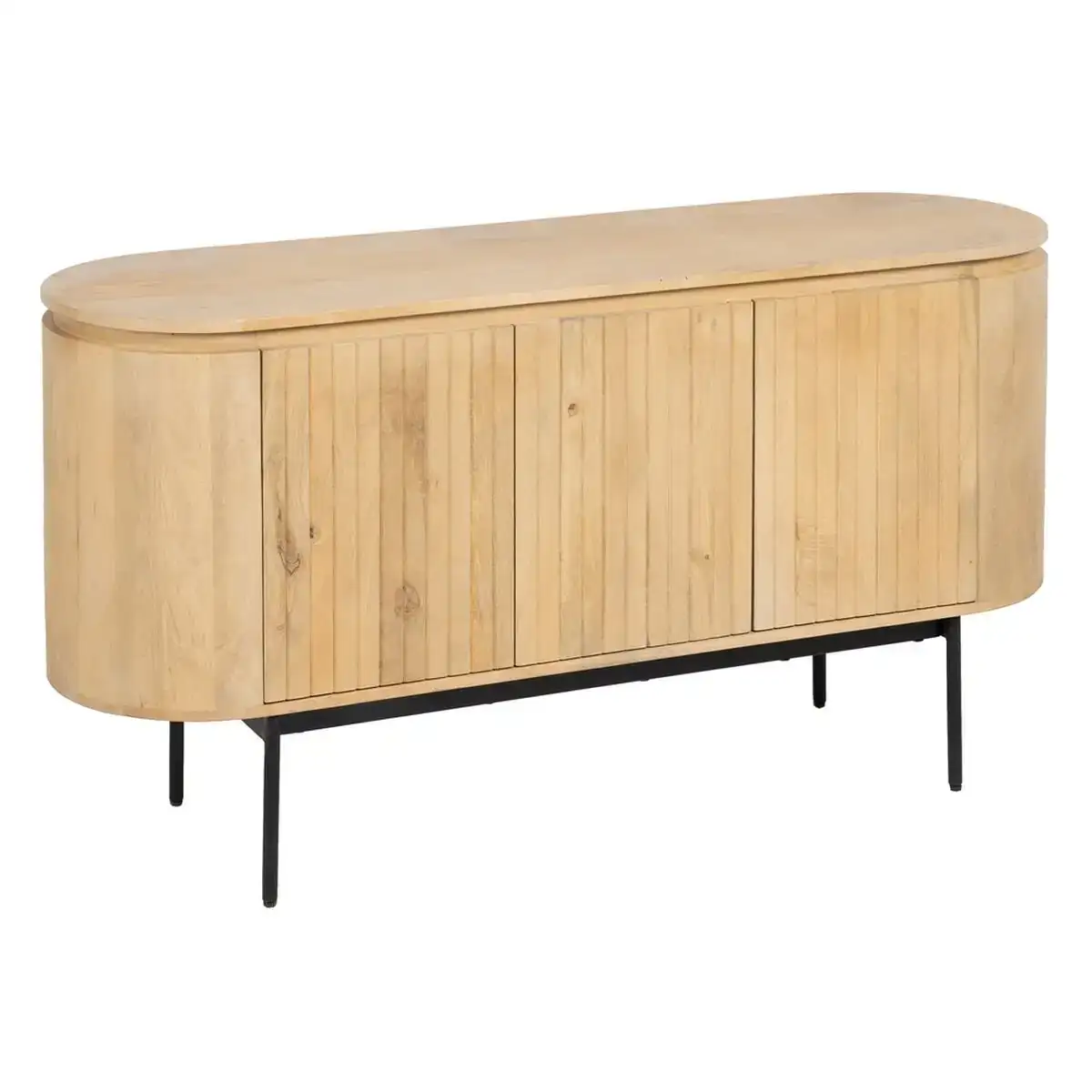 Buffet montmartre noir naturel fer bois de manguier 140 x 40 x 75 cm_9731. DIAYTAR COTE D'IVOIRE - L'Art de Choisir, l'Art de S'émerveiller. Explorez notre gamme de produits et laissez-vous émerveiller par des créations authentiques et des designs modernes.