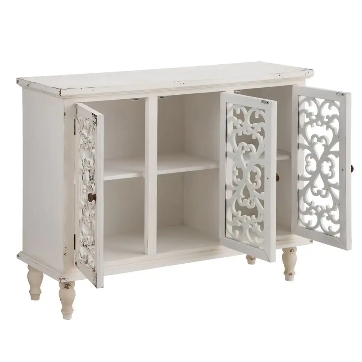 Buffet shabby chic 120 x 40 x 91 cm blanc bois d epicea bois mdf_8295. Entrez dans l'Univers de DIAYTAR COTE D'IVOIRE - Où Choisir est un Plaisir. Explorez notre catalogue diversifié et trouvez des articles qui reflètent vos goûts et votre personnalité.