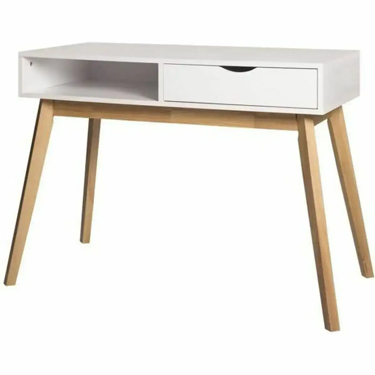 Bureau blanc bois 100 x 50 x 77 cm _9356. DIAYTAR COTE D'IVOIRE - Votre Destination Shopping pour Tous. Parcourez notre boutique en ligne et découvrez une variété de produits pour satisfaire tous vos besoins et désirs.