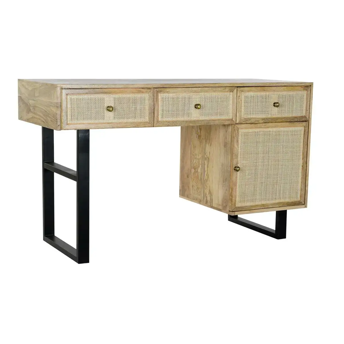 Bureau dkd home decor naturel noir 130 x 50 x 76 cm _1140. DIAYTAR COTE D'IVOIRE - L'Art du Shopping Sublime. Naviguez à travers notre catalogue et choisissez parmi des produits qui ajoutent une touche raffinée à votre vie quotidienne.