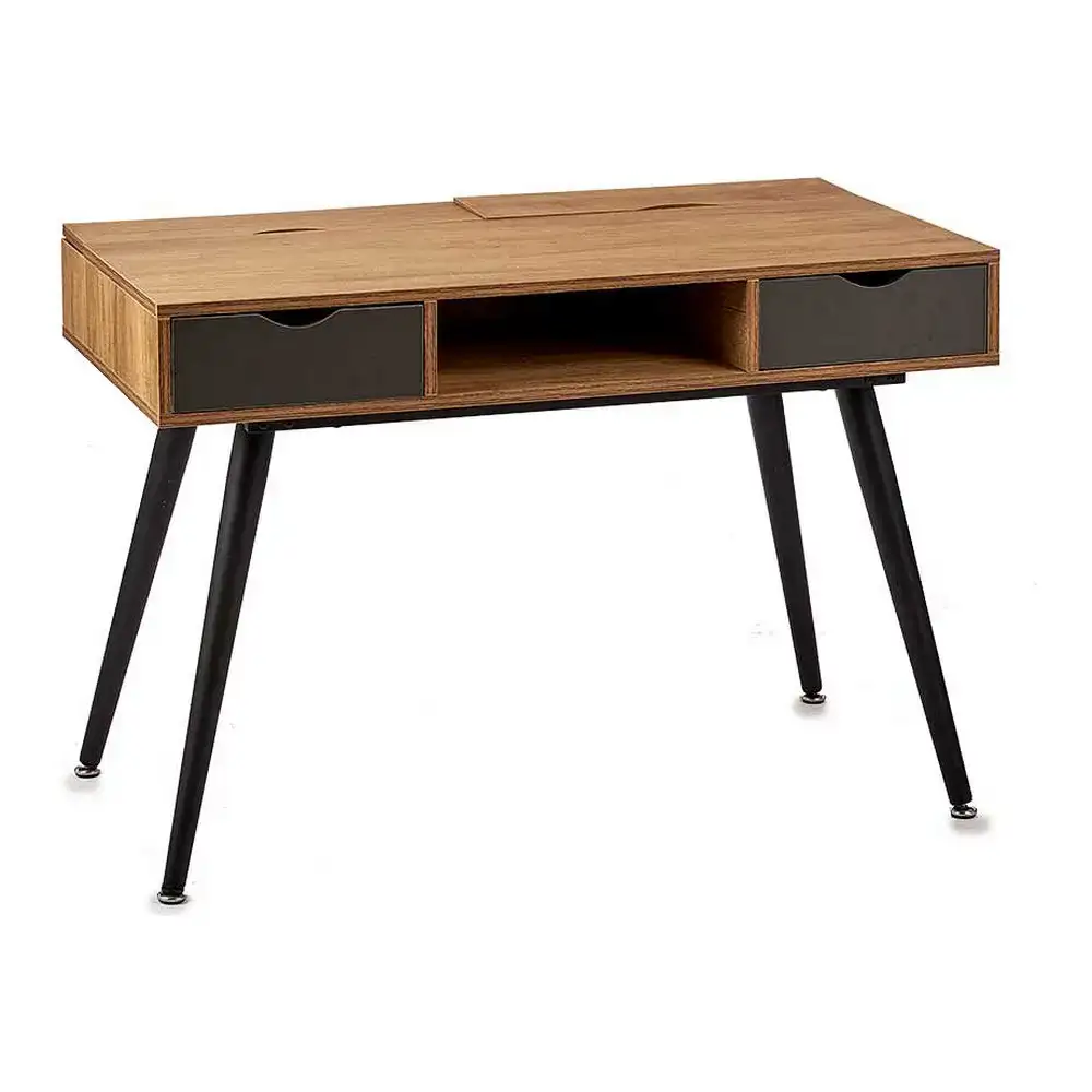 Bureau noir marron metal bois 60 x 75 x 110 cm _6760. DIAYTAR COTE D'IVOIRE - Où Choisir Devient une Découverte. Explorez notre boutique en ligne et trouvez des articles qui vous surprennent et vous ravissent à chaque clic.